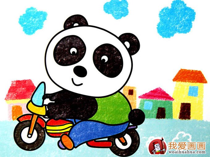 5副熊猫儿童卡通画欣赏,完美的儿童画熊猫图片(3)