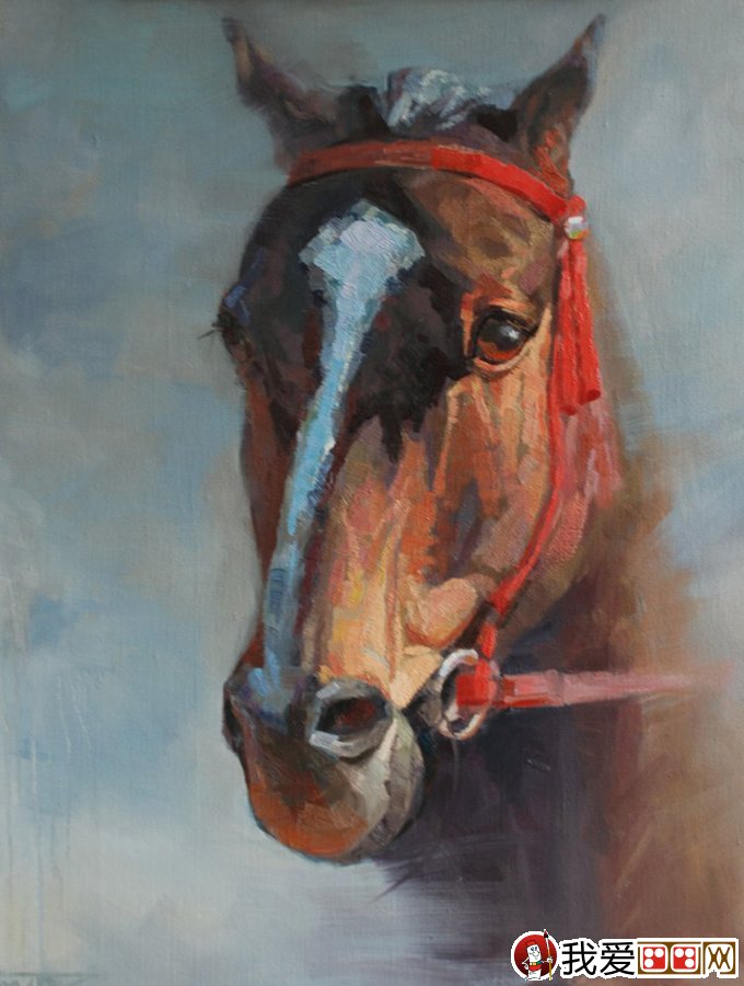 百科 世界名画 静物油画 六副马的头部特写 手绘 油画作品,都对于马