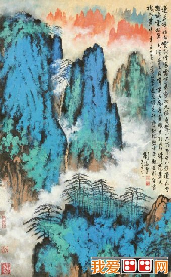 现代画家刘海粟山水画欣赏_中国名画_百科_我爱画画网_一个免费学画画的网站
