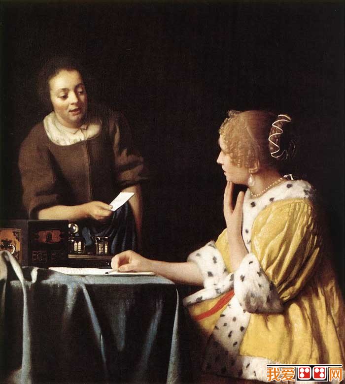 ά׶׻Lady writing a Letter with her Maidservant