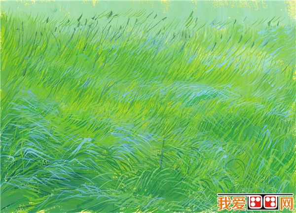 儿童水彩画草丛绘画步骤六