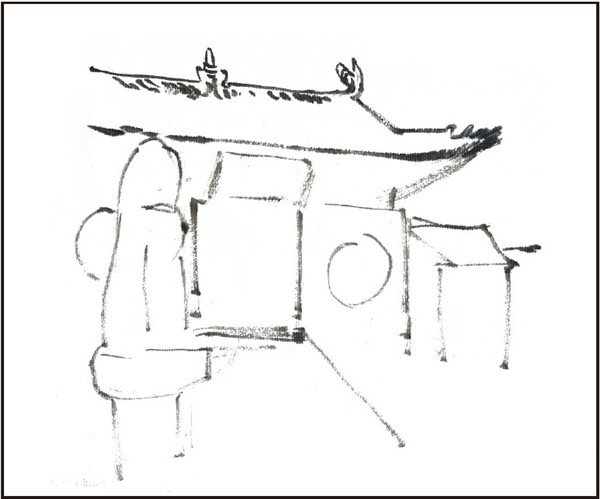 水墨少林寺的绘画步骤