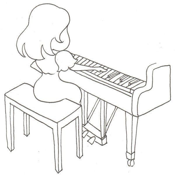 卡通人物画钢琴家的绘画教程(2)