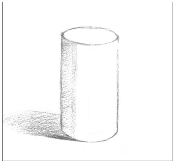 素描圆柱体的绘画步骤(2)