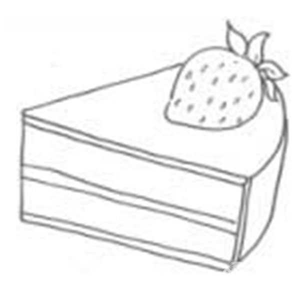 卡通画草莓蛋糕的绘画步骤